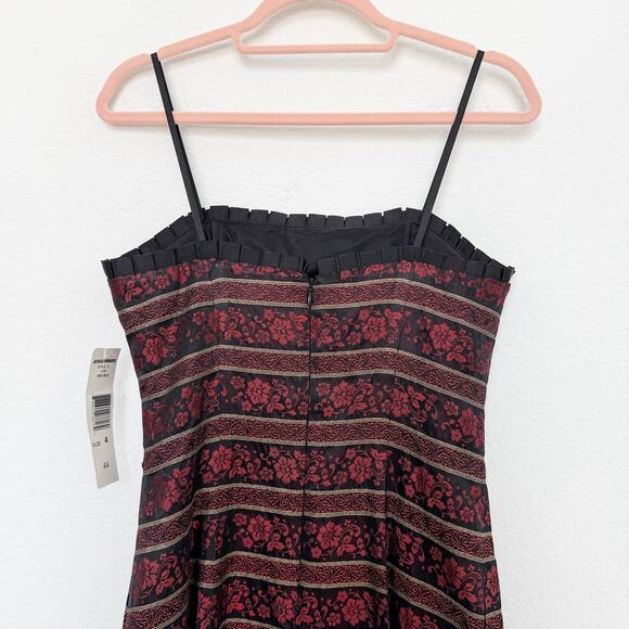 NWT Jessica Howard Evening‎ Dress Black Red Floral Midi Size 4 Goth Romantic 90s - Picture 8 of 8